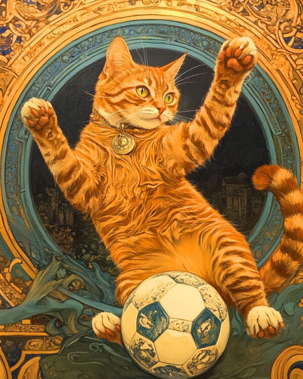 Soccer Kat - Cat and Kitten Wall Art Prints