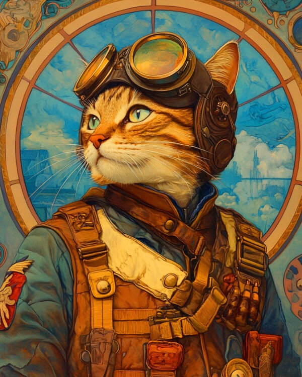 Pilot Kat - Cat and Kitten Wall Art Prints