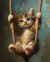 Hang in There Kitten - Cat and Kitten Wall Art Prints