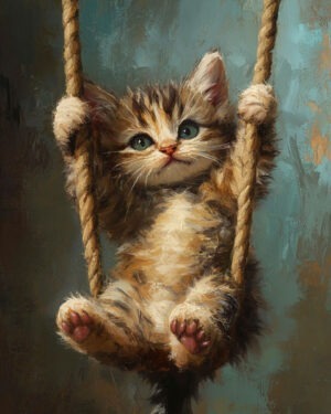 Hang in There Kitten - Cat and Kitten Wall Art Prints