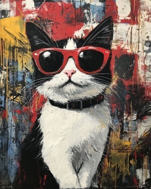 Red Sunglasses - Cat and Kitten Wall Art Prints