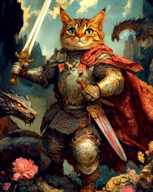 Knight - Cat and Kitten Wall Art Prints