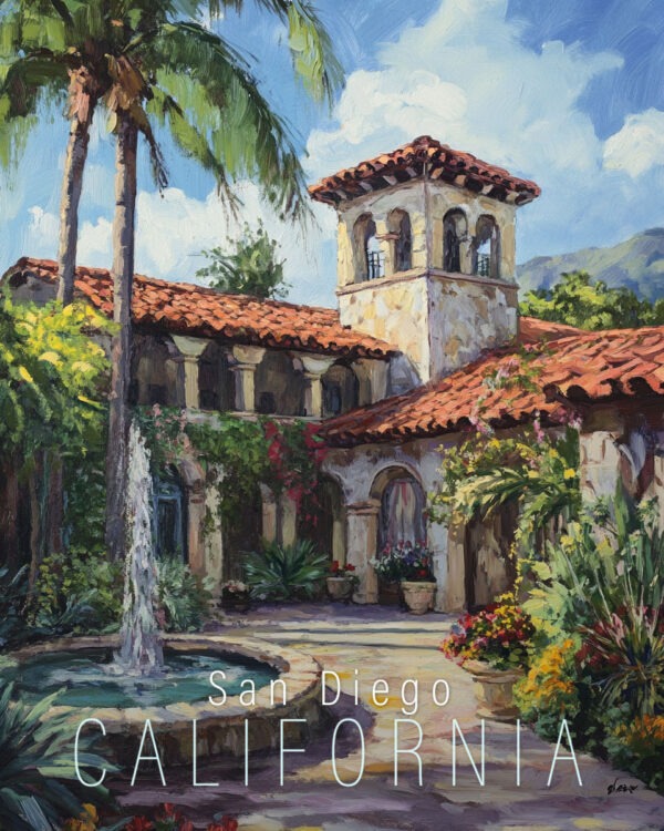 Spanish Mansion - California Art Print Collection