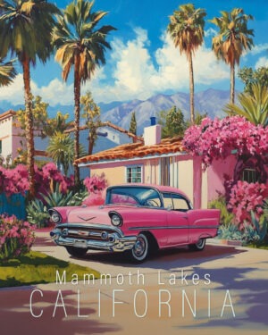 Pink Car - California Art Print Collection