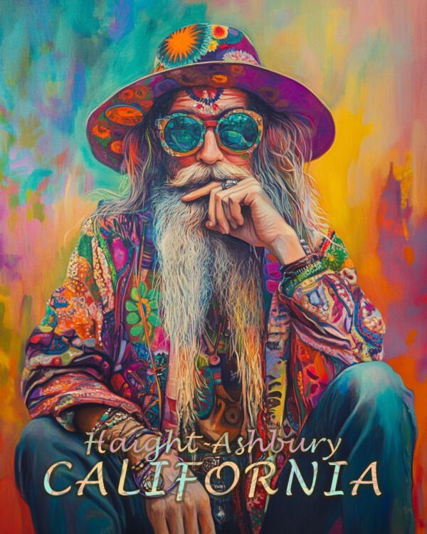 Old Hippy - California Art Print Collection