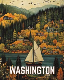 Sailboat - Washington State Art Print Collection