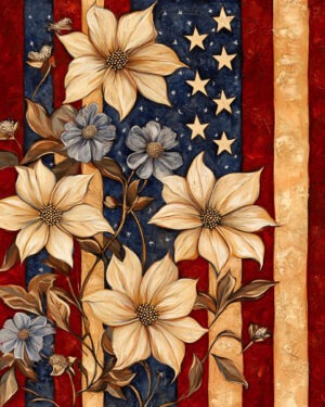 Floral - American USA Patriotic Wall Art Prints