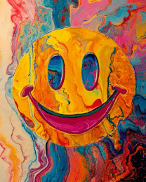 Psychedelic Smiley Face - Vintage 60's & 70's Art