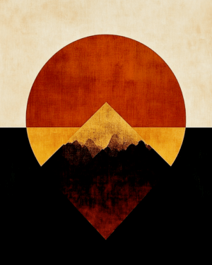 Minimalist Mountain - Vintage 60's & 70's Art