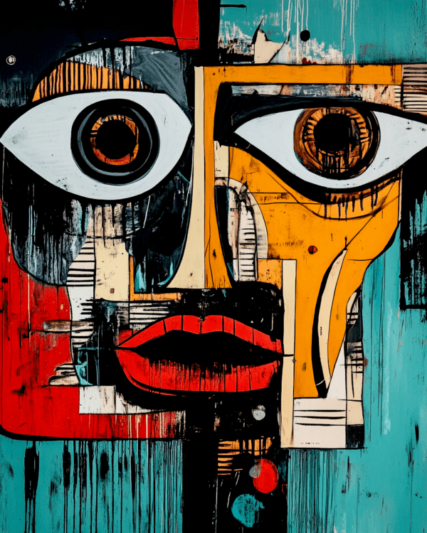 Abstract Face - Retro 60's & 70's Art