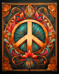 Nouveau Peace Sign - Vintage 60's & 70's Art