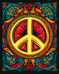 BOHO Peace Sign - Retro 60's & 70's Art