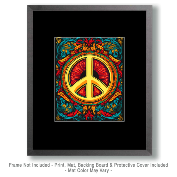 BOHO Peace Sign - Retro 60's & 70's Art