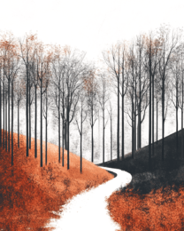 Seventies Forest Path - Vintage 60's & 70's Art