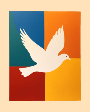 Sixties Peace Dove - Retro 60's & 70's Art