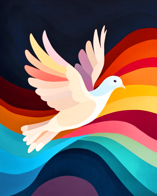 Seventies Peace Dove - Vintage 60's & 70's Art