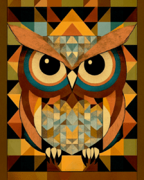 Seventies Style Owl - Vintage 60's & 70"s Art