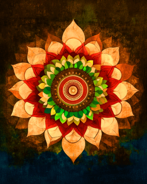 Earthtone Mandala - Vintage 1960's & 1970's Art