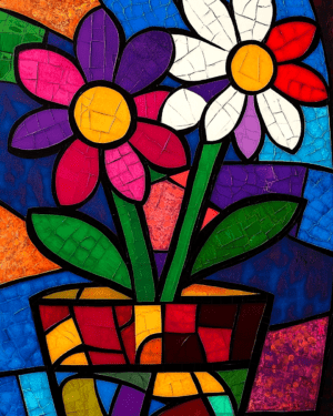 Pop Art Flowers - Vintage 1960's & 1970's Art