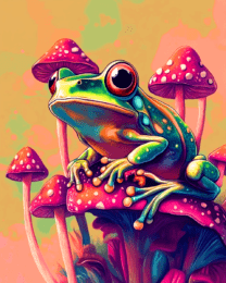 Neon Frog - Vintage 1960's & 1970's Art