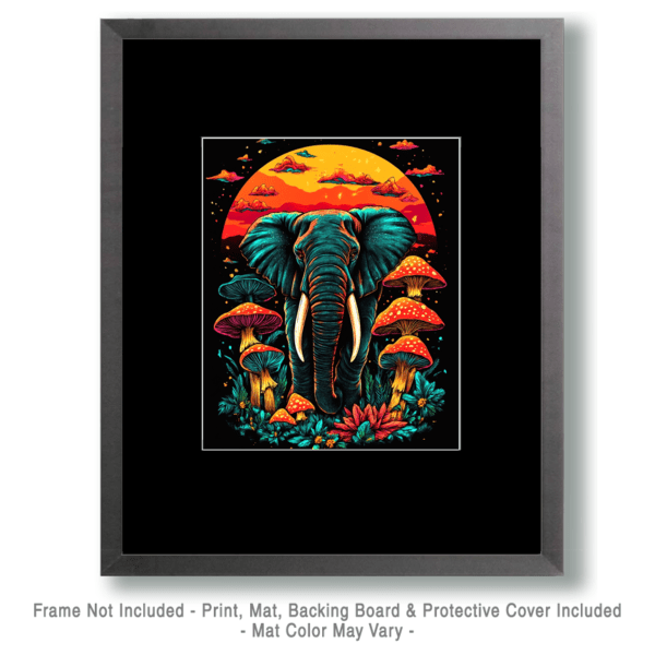 Shroomin' Elephant - Vintage 1960's & 1970's Artwork