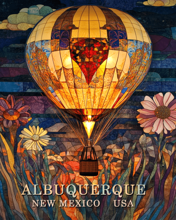 Night Run - Albuquerque Balloon Fiesta Souvenir Art Print Collection