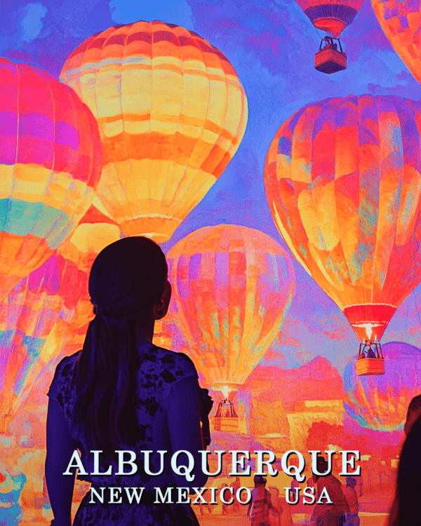 Neon Liftoff - Albuquerque Balloon Fiesta Souvenir Art Print Collection