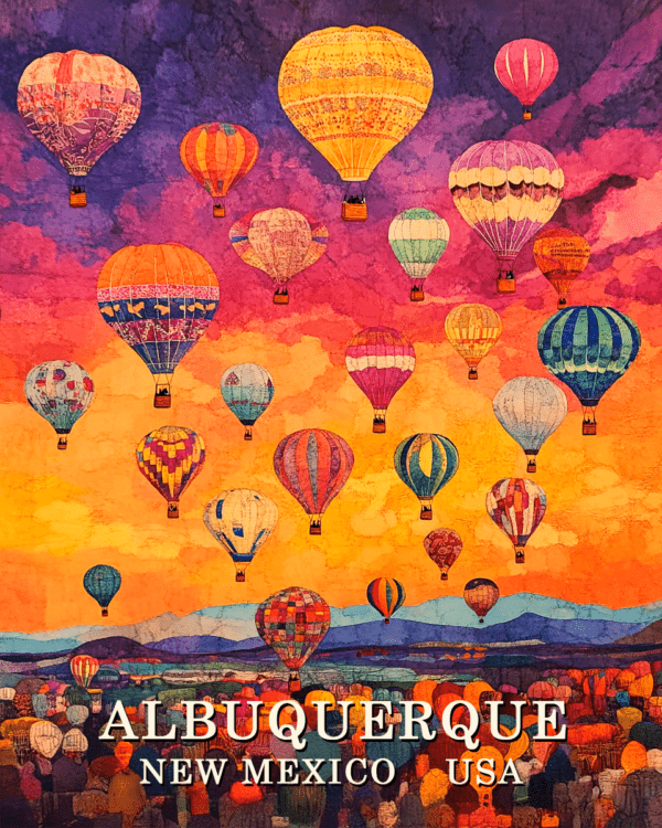 Early Sunrise Ascent - Albuquerque Balloon Fiesta Souvenir Art Print Collection