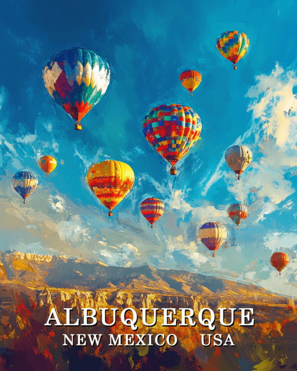 Morning Ascent - Albuquerque Balloon Fiesta Souvenir Art Print Collection