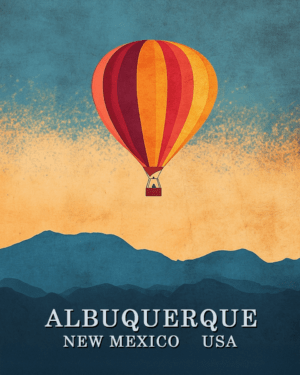 Minimalist - Albuquerque Balloon Fiesta Souvenir Art Print Collection