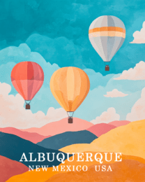 Three Hot Air Balloons - Albuquerque Balloon Fiesta Souvenir Art Print Collection