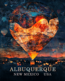 Night Flight - Albuquerque Balloon Fiesta Souvenir Art Print Collection