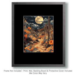 Full Moon Desert Night Art