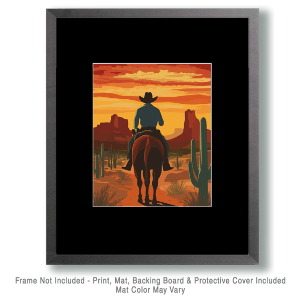 Cowhand's Evening Ride Art