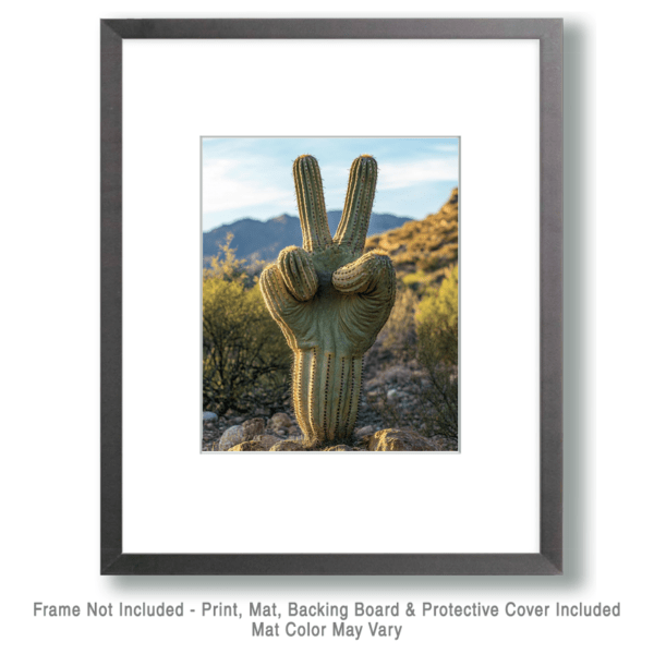 Saguaro Peace Sign Art