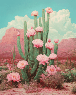 Blooming Cactus - Western and Southwestern Home Decor Wall Art Prints