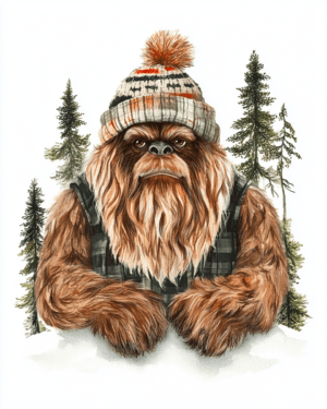 Watercolor Sasquatch Winter Coat