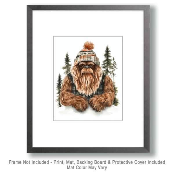 Watercolor Sasquatch Winter Coat Art