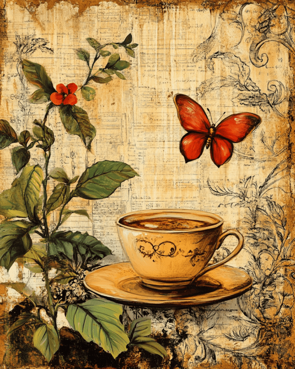 Nouveau Cup and Butterfly