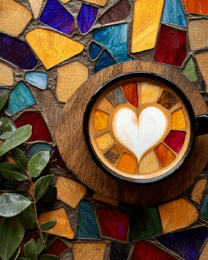 Stained Glass Heart Cup