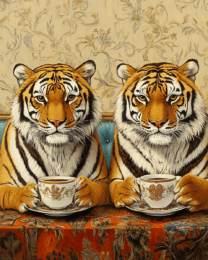 Two Tigers at a Coffee Shop