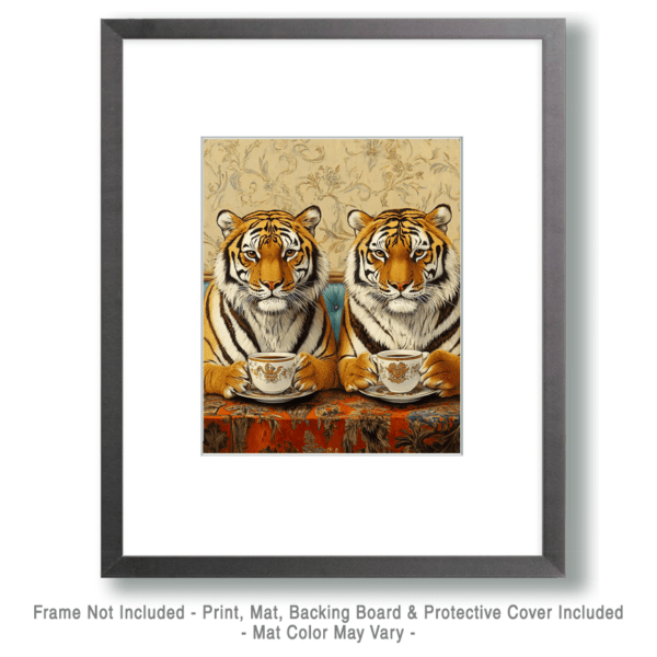 Two Tigers at a Coffee Shop Art