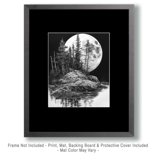 Full Moon Rising - Great North Woods Art Print