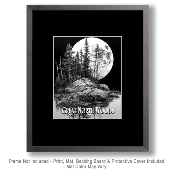 Full Moon Rising ND - Great North Woods Art Print