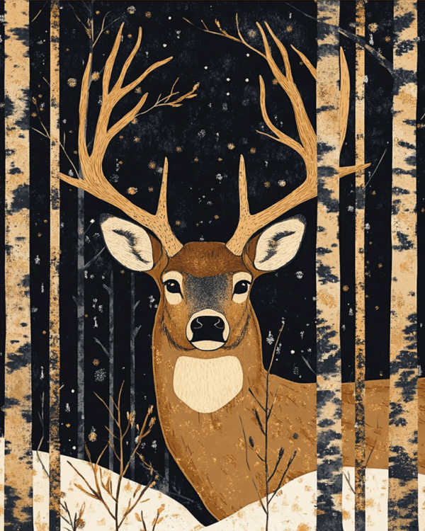 Buck Deer Painting - Great North Woods Art