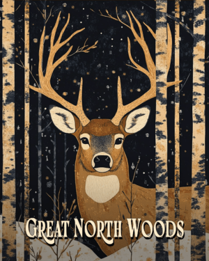 Buck Deer Painting ND - Great North Woods Art