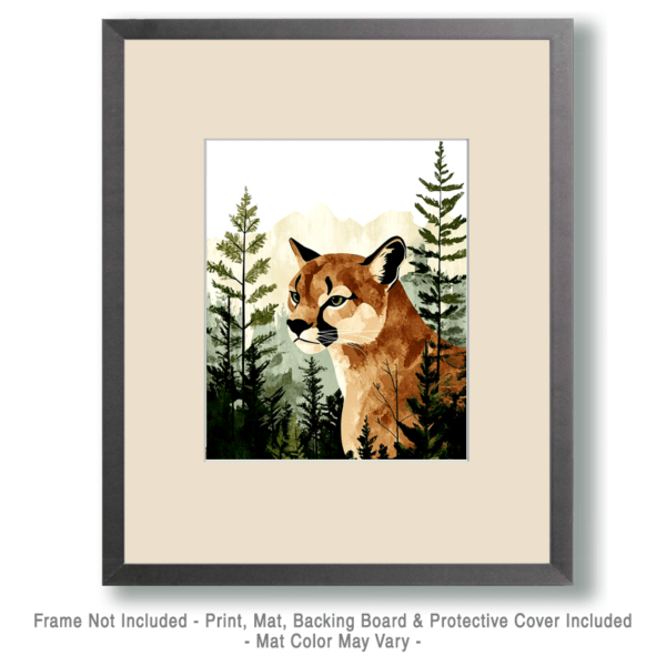 Mountain Lion - Great North Woods Art Print