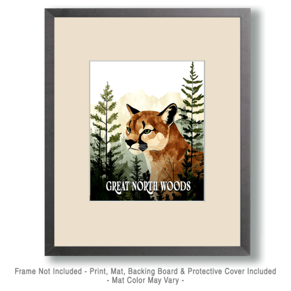 Mountain Lion ND - Great North Woods Art Print