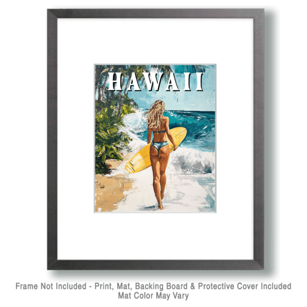 Woman Surfer - Hawaii Art