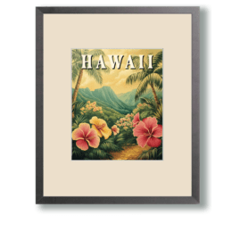 Vintage Hibiscus Poster - Hawaii Art